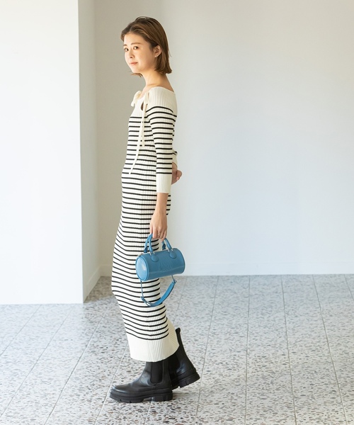 「U by SPICK&SPAN」 ニットワンピース FREE ネイビー レディース_画像4