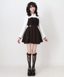 ワンピース 十字架スタッズジャンスカ風レースア...の詳細画像2