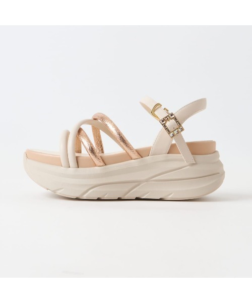 「+diana」 フラットサンダル 25.5cm アイボリー レディース_画像8