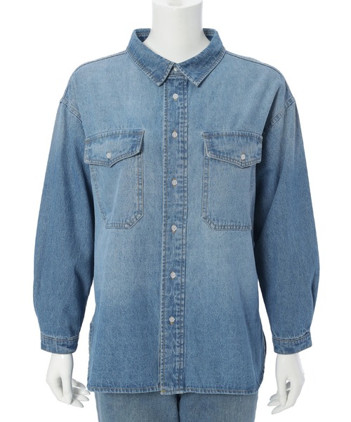 「Edit Sheen」 長袖シャツ M ブルー レディース_画像2