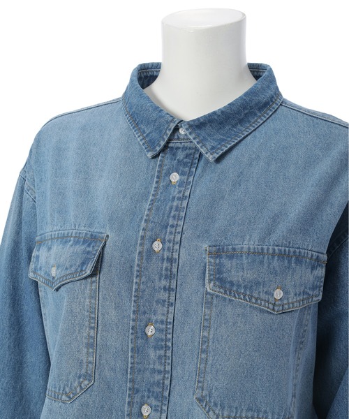 「Edit Sheen」 長袖シャツ M ブルー レディース_画像7