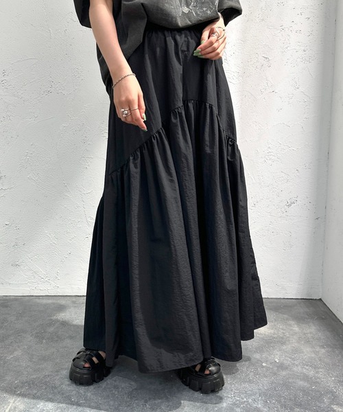 「apres jour mignon」 フレアスカート MEDIUM ブラック レディース_画像3