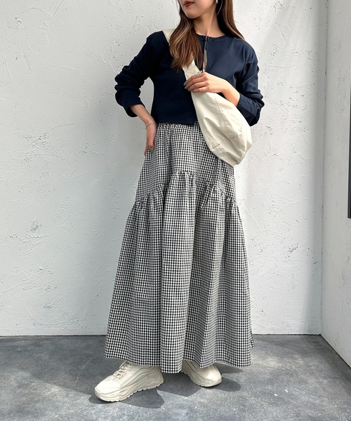 「apres jour mignon」 フレアスカート MEDIUM ブラック レディース_画像4