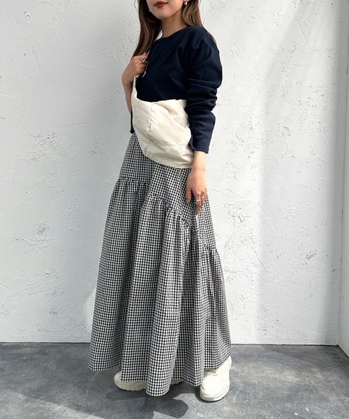 「apres jour mignon」 フレアスカート MEDIUM ブラック レディース_画像7