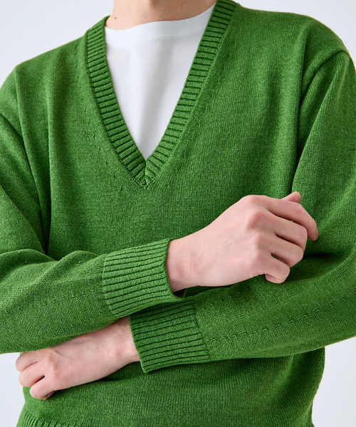 EDIFICE（エディフィス） セーター ニット WASHI/WOOL DEEP V ネック 