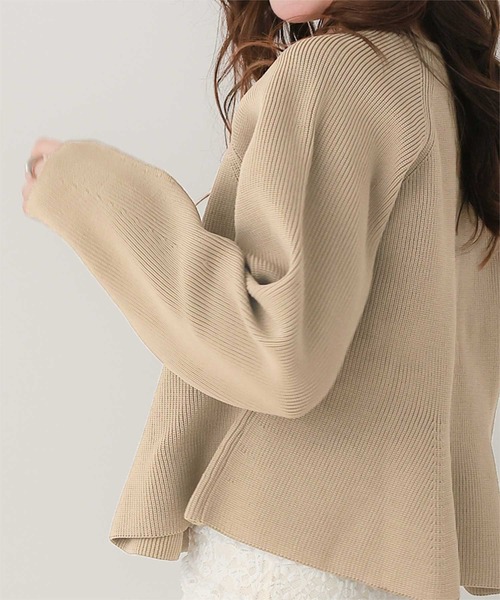 「titivate」 ニットカーディガン M グレイッシュベージュ レディース_画像9