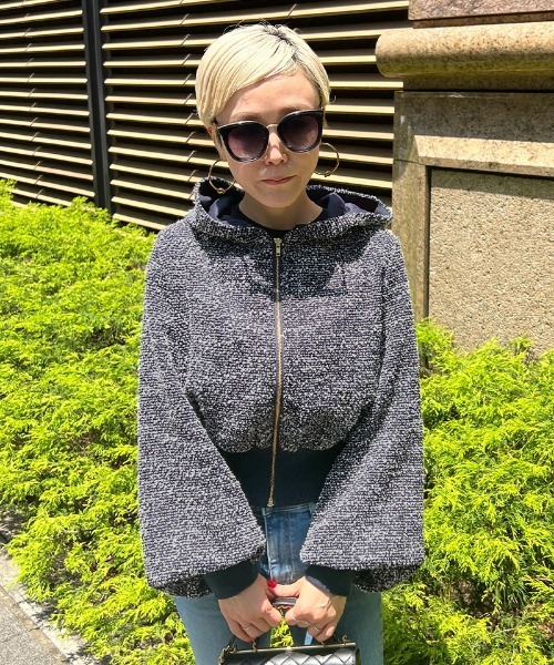 JENNE」 ジップアップパーカー MEDIUM ネイビー レディース : ZOZOTOWN