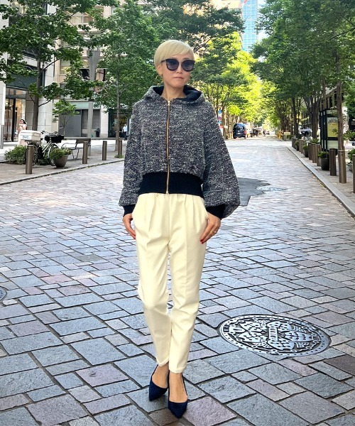 JENNE」 ジップアップパーカー MEDIUM ネイビー レディース : ZOZOTOWN