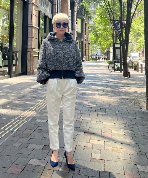JENNE」 ジップアップパーカー MEDIUM ネイビー レディース : ZOZOTOWN