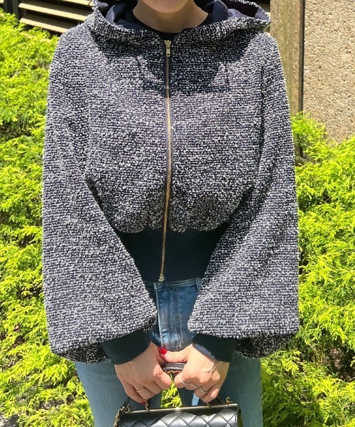 JENNE」 ジップアップパーカー MEDIUM ネイビー レディース : ZOZOTOWN