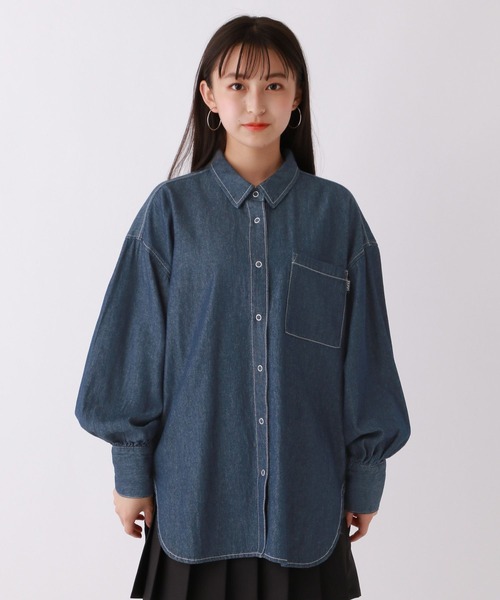 「repipi armario」 「KIDS」長袖シャツ MEDIUM ライトブルー キッズ_画像2