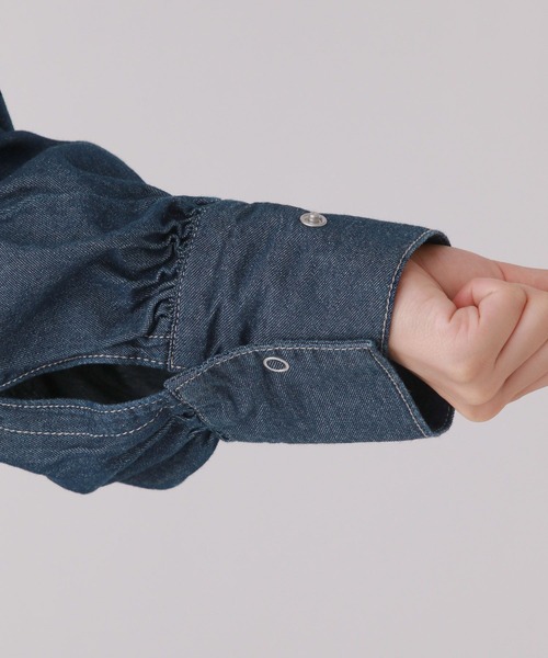 「repipi armario」 「KIDS」長袖シャツ MEDIUM ライトブルー キッズ_画像4