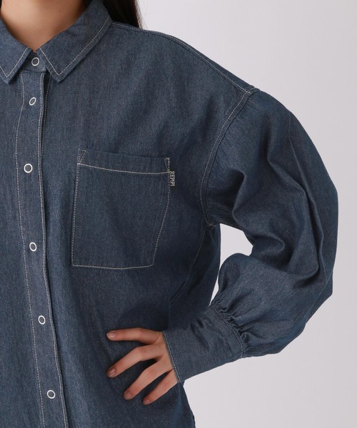 「repipi armario」 「KIDS」長袖シャツ MEDIUM ライトブルー キッズ_画像6