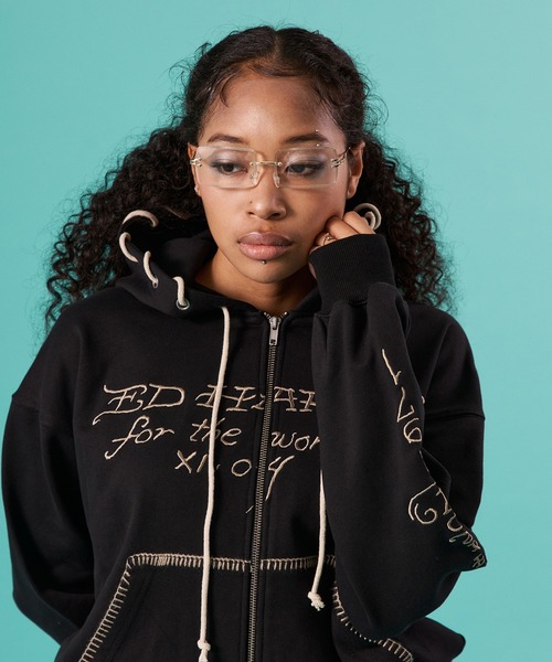 レディガガ来日記念ポップアップ限定デザインフード付トレーナーXLサイズ ブラック FTW パーカー ED HARDY×FTW ZIP HOODIE レディース メンズ : ZOZOTOWN