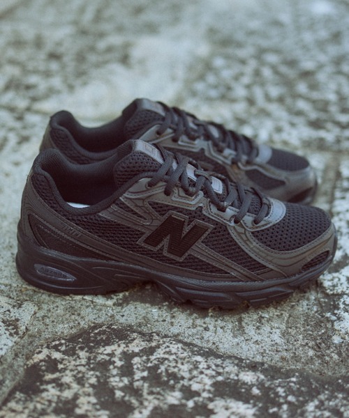 「New Balance」 ローカットスニーカー 22.5cm ブラック メンズ_画像6