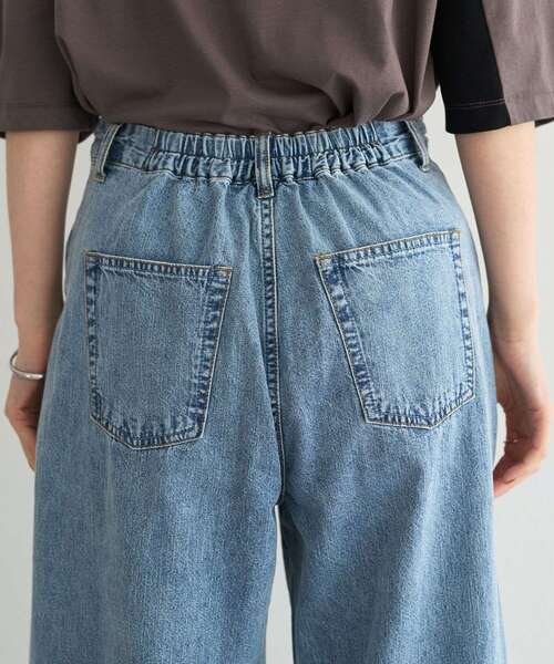 ワイドパンツ ジーンズ デニム デニムパンツ 「尾崎紗代子さん着用」綿麻バギーデニムパンツ レディースの画像