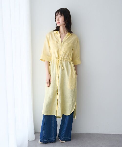 ワイドパンツ ジーンズ デニム デニムパンツ 「尾崎紗代子さん着用」綿麻バギーデニムパンツ レディースの画像