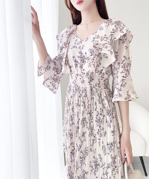 「mily bilet」 7分袖ワンピース MEDIUM ピンク レディース_画像3