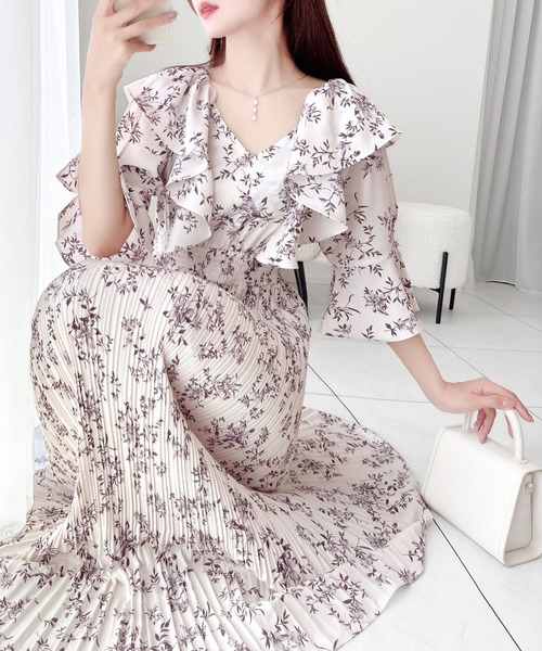 「mily bilet」 7分袖ワンピース MEDIUM ピンク レディース_画像5
