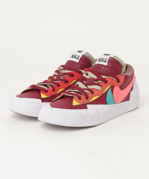 NIKE sacai コラボ ステッカー レッド sacai（サカイ） ローカットスニーカー「NIKEコラボ」 24.5cm レッド
