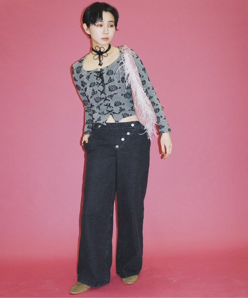 「musubore」 デニムパンツ 0 ブルー レディース_画像6