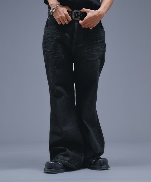 ANDER HUNK ジーンズ 13oz Wax Coated Wide Flare Denim / 13オンス