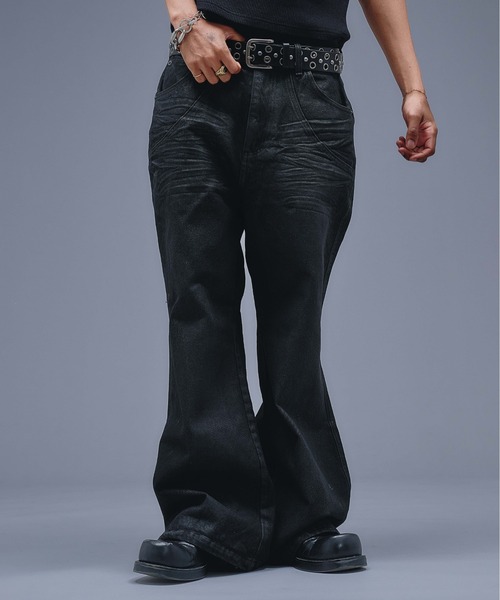 ANDER HUNK ジーンズ 13oz Wax Coated Wide Flare Denim / 13オンス