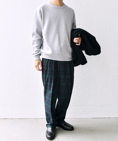 「SHIPS any」 長袖ニット LARGE ネイビー メンズ_画像3