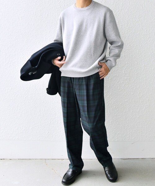 「SHIPS any」 長袖ニット LARGE ネイビー メンズ_画像4