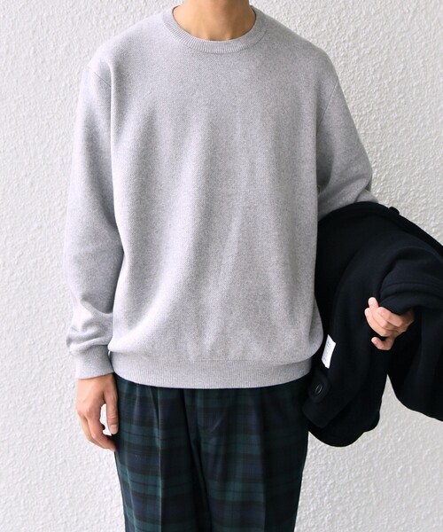 「SHIPS any」 長袖ニット LARGE ネイビー メンズ_画像5