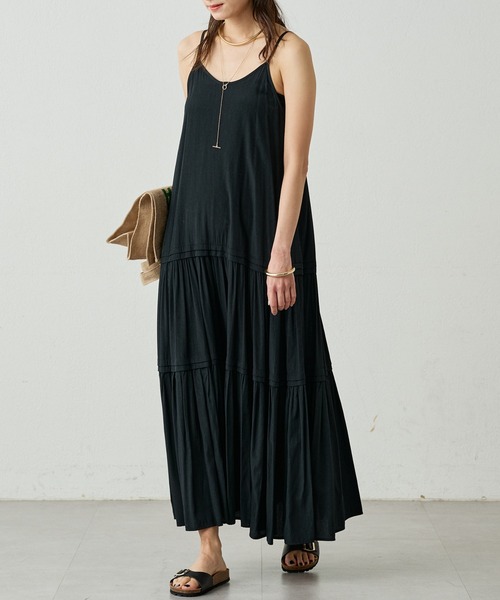 「LOUNGEDRESS」 キャミソールワンピース X-SMALL ブラック レディース_画像5