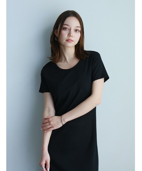Sobre ブラック 半袖 ワンピース S fifth（フィフス） ワンピース 半袖 カップ付きリブワンピース