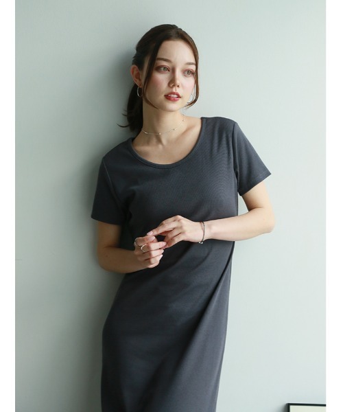 fifth（フィフス） ワンピース 半袖 カップ付きリブワンピース
