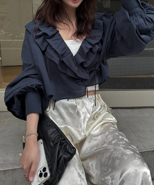 WILLFULLY（ウィルフリー） ブラウス シャツ frill collar cachecoeur 
