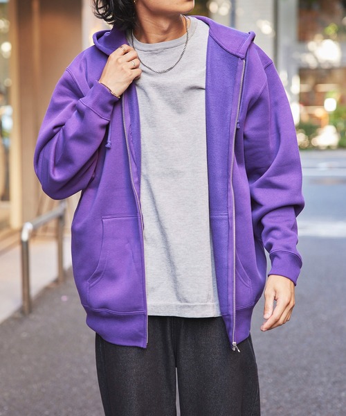 「United Athle」 ジップアップパーカー XX-LARGE チャコールグレー レディース_画像3