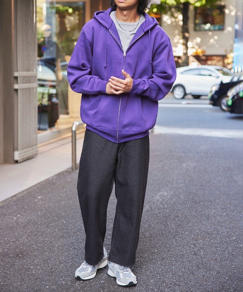 「United Athle」 ジップアップパーカー XX-LARGE チャコールグレー レディース_画像4