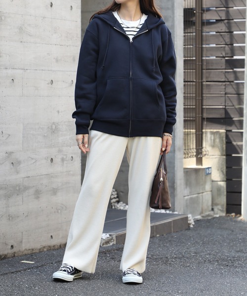 「United Athle」 ジップアップパーカー XX-LARGE チャコールグレー レディース_画像6