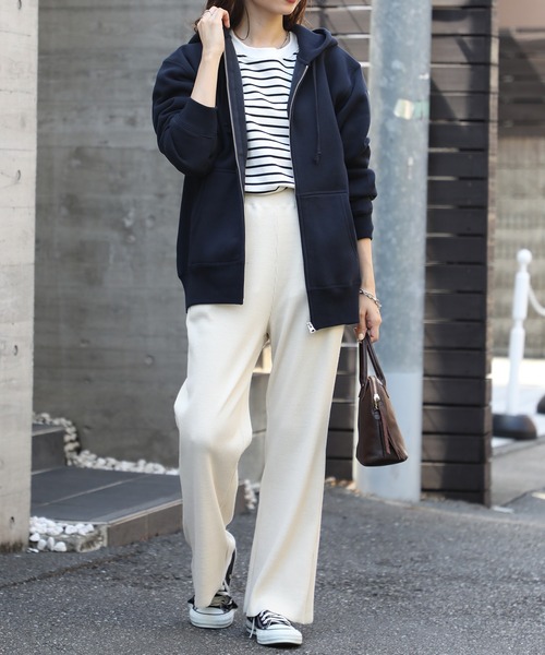 「United Athle」 ジップアップパーカー XX-LARGE チャコールグレー レディース_画像7