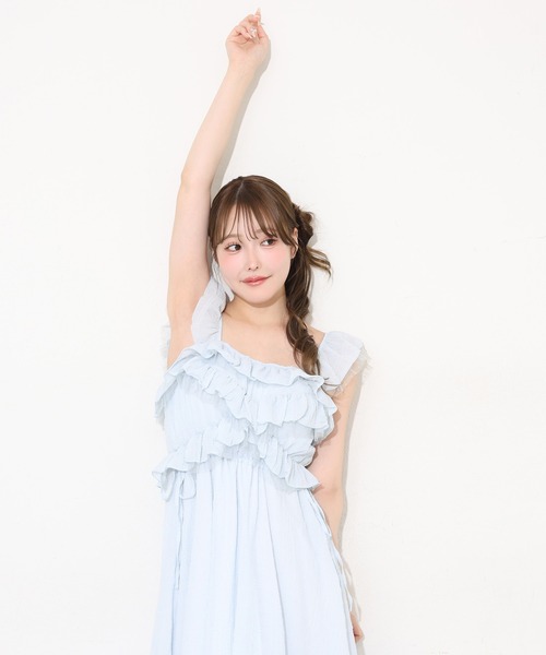 one after another NICE CLAUP ワンピース 夏 エンジェルフリルロング