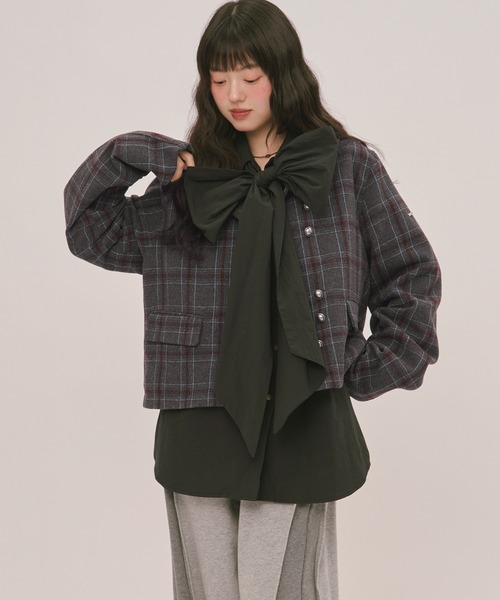 loin nuit ブラウス シャツ nuance button ribbon shirt / ニュアンス 