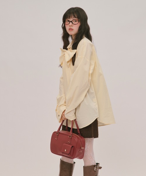 loin nuit ブラウス シャツ nuance button ribbon shirt / ニュアンス 