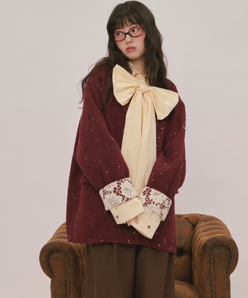 loin nuit ブラウス シャツ nuance button ribbon shirt / ニュアンス