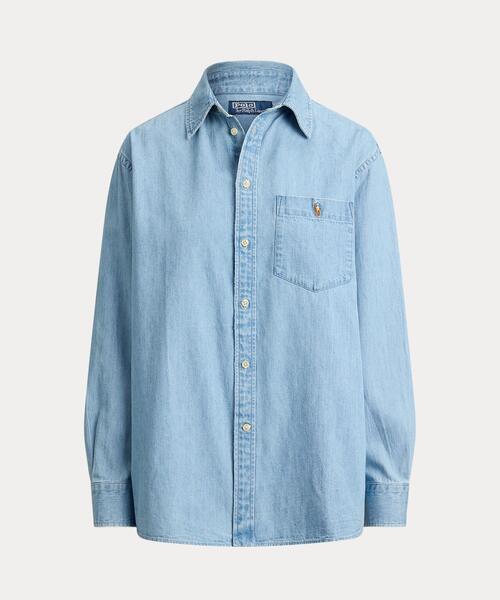 新品タグ付 ラルフローレン デニムシャツ レディースL相当 長袖 POLO RALPH LAUREN（ポロ・ラルフローレン） ラルフローレン ブラウス