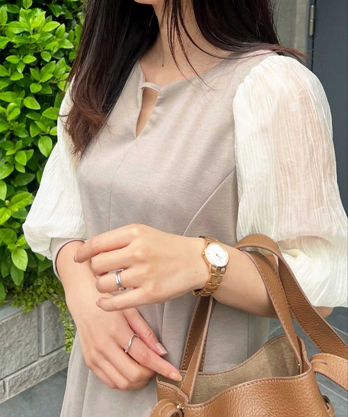 「GeeRA」 7分袖ワンピース X-LARGE チャコール レディース_画像8