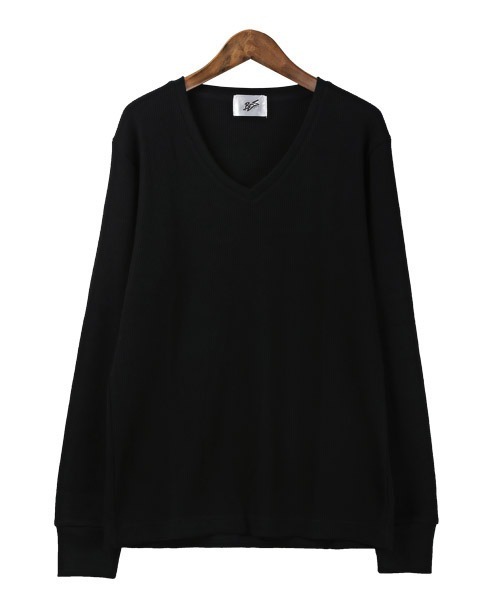 LUXSTYLE（ラグスタイル） tシャツ ワッフルVネック長袖Tシャツ メンズ