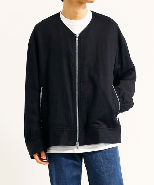 直売在庫 ジャケット ブルゾン Kiit キート Linen Blend Dobby Stripe Zip Up Blouson リネンブレンドドビーストラ 割引売上 Institutomigueldecervantes Edu Mx