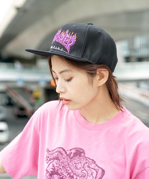 FACT フレイムロゴ キャップ THRASHER（スラッシャー） キャップ 帽子 FLAME LOGOポリエステル
