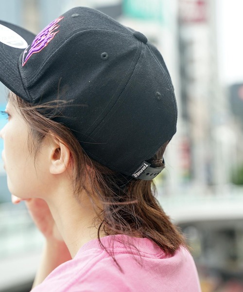 THRASHER キャップ 帽子 FLAME LOGOポリエステルサージ平ツバCAP