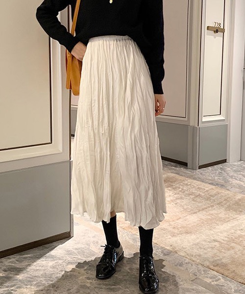 URGE：（アージコロン） スカート 「URGE：」しわ プリーツ加工 フレア