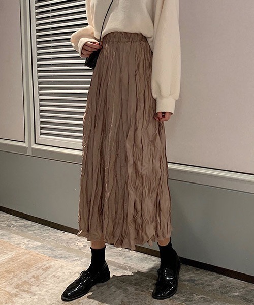 URGE：（アージコロン） スカート 「URGE：」しわ プリーツ加工 フレア